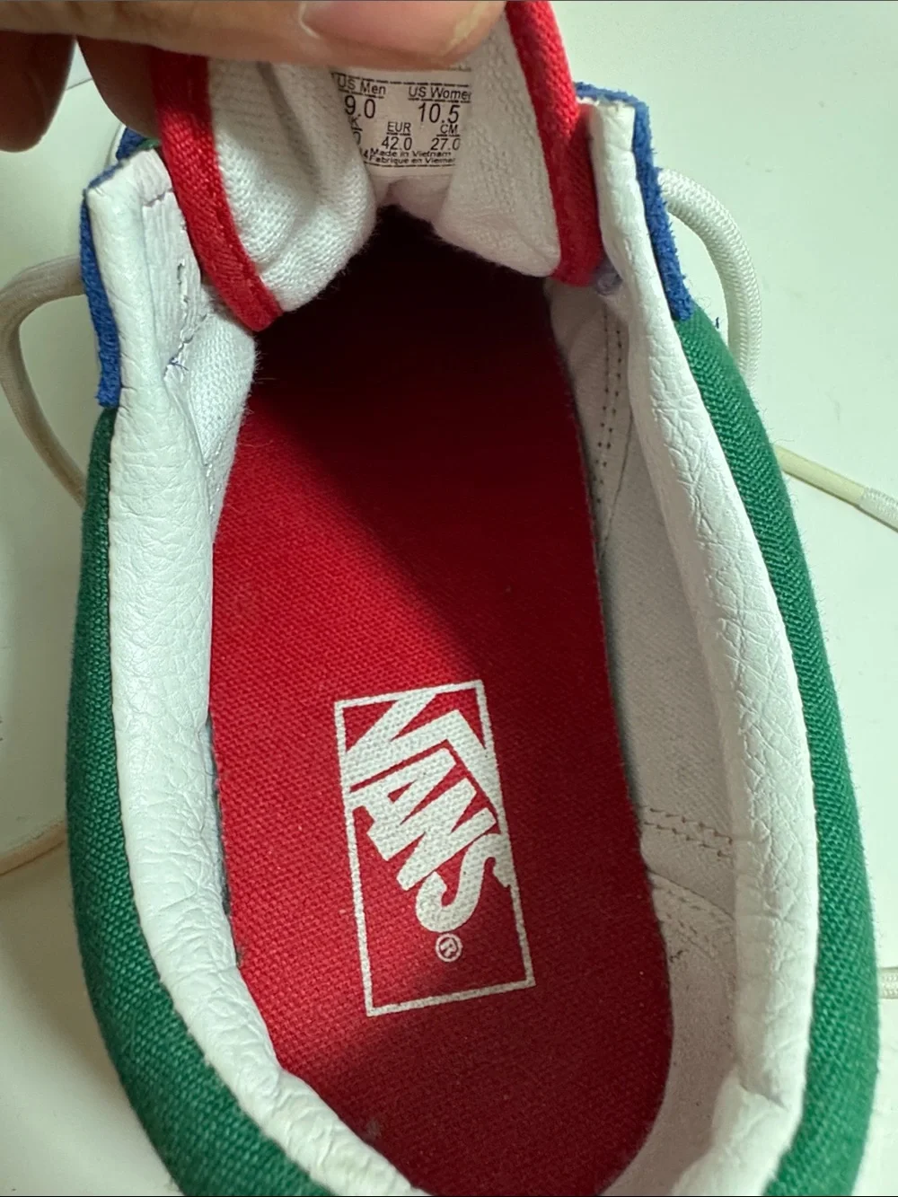 Vans Off The Wall Men's Low-Top Suede & Canvas Sneakers in Blue/Green Size 9